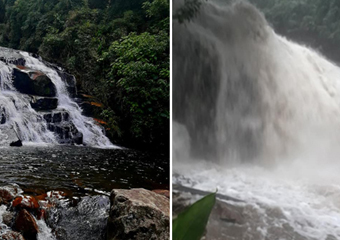 Fotógrafo flagra risco com fenômeno da natureza em cachoeira de Friburgo