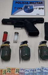 Friburgo: PM prende 3 e apreende droga, pistola e granadas