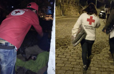 Cruz Vermelha percorre ruas e locais carentes para distribuir cobertores