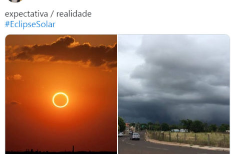 Chuva rouba a cena em Marabá e eclipse vira meme nas redes sociais